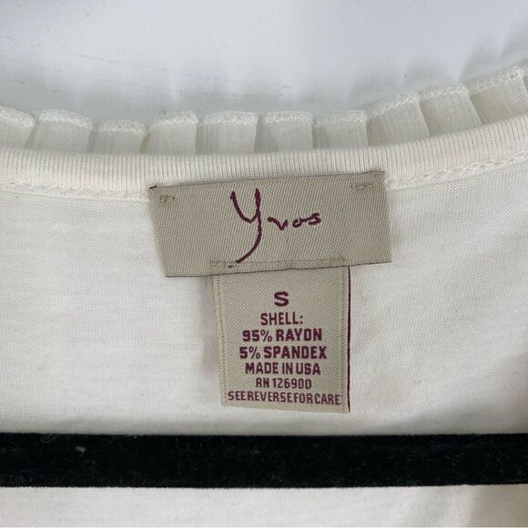 Women’s Scoop Ruffle Neck Long Sleeve White Blouse size S - Picture 2 of 5